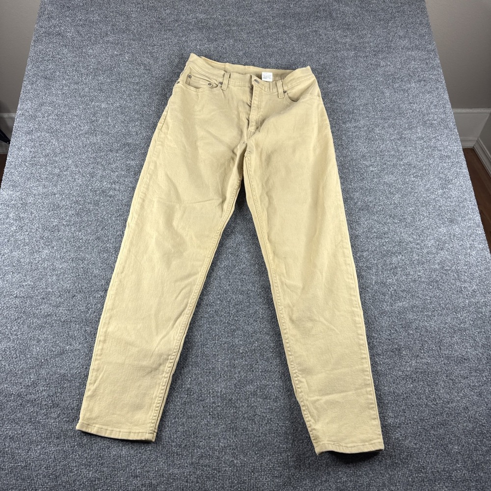 VINTAGE Levis 550 Jeans Womens 12 Khaki Beige Pants Straight Stretch Denim 90s